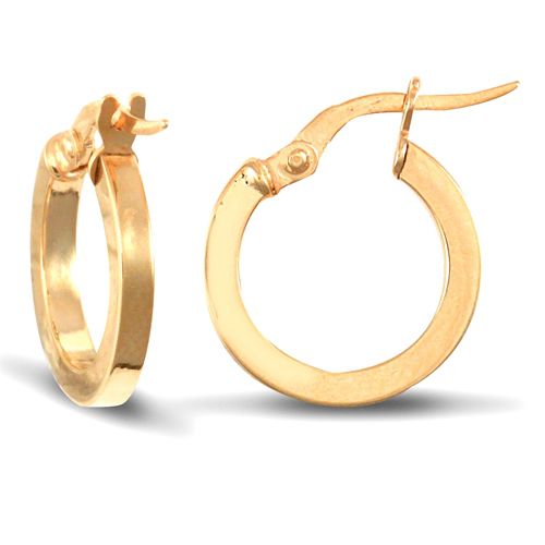9ct yellow gold square tube creole Hoop Earrings – Imperial Time