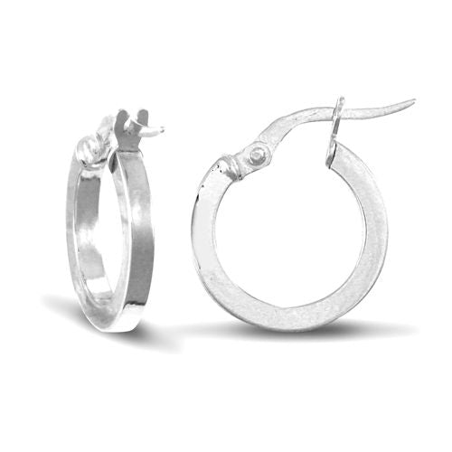 9ct white gold square tube creole Hoop Earrings – Imperial Time