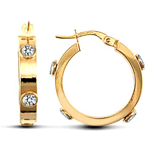 9ct yellow gold Cubic Zirconia set Hoop Earrings – Imperial Time