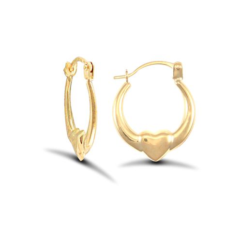 9ct yellow gold heart creole earrings. – Imperial Time