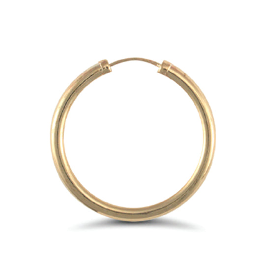 9 Karat Gelbgold glatte polierte Creolen