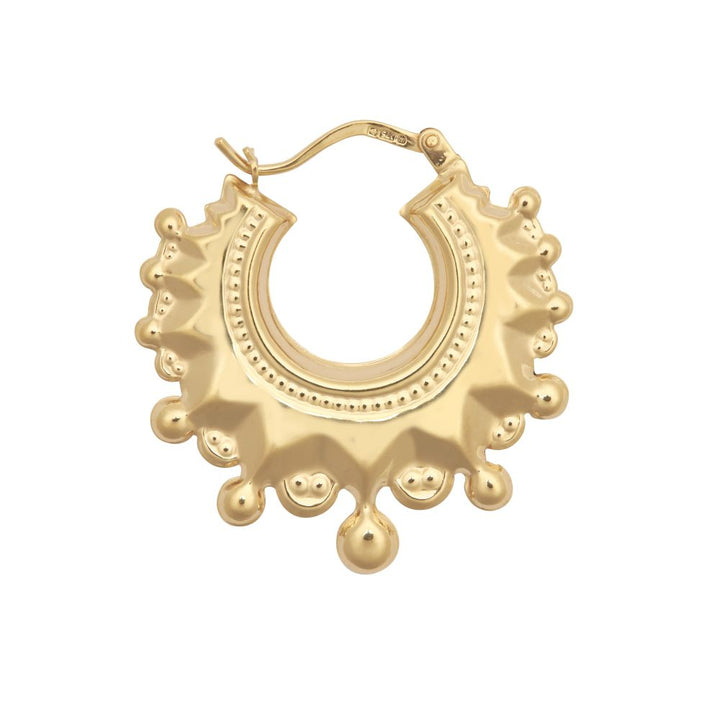 9ct Yellow Round Spiked Creole Earrings – Imperial Time