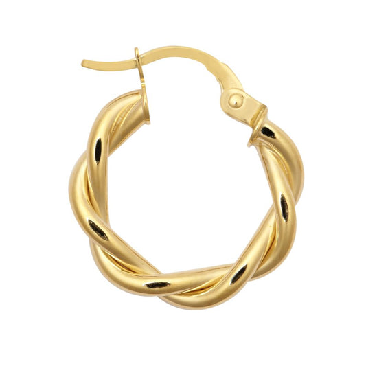 9ct Yellow Double Tubed Polished hoop Earrings – Imperial Time