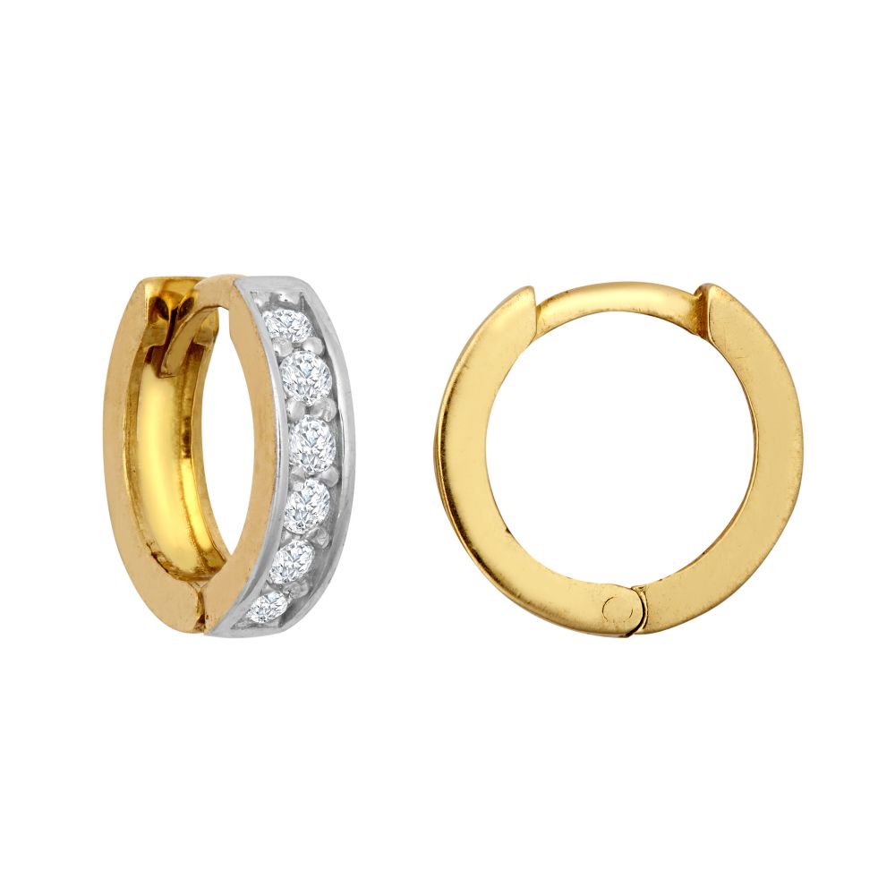 9ct Yellow Single Row Cubic Zirconia Huggie Earrings – Imperial Time