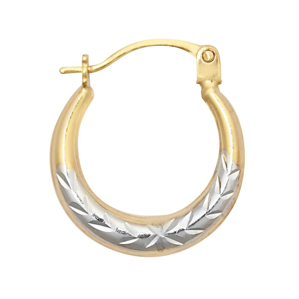 9ct Yellow & White Baby Creole Earrings – Imperial Time
