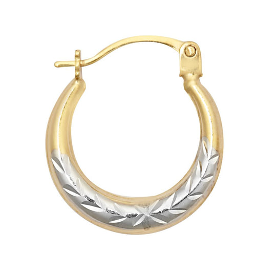 9ct Yellow & White Baby Creole Earrings – Imperial Time
