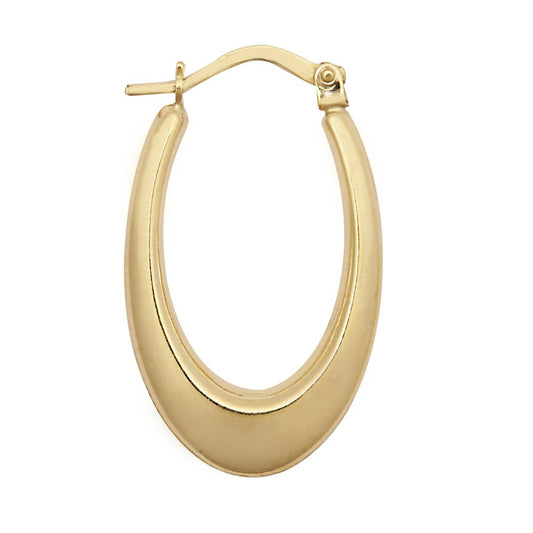 9ct Yellow Oval Shaped Creole Earrings – Imperial Time