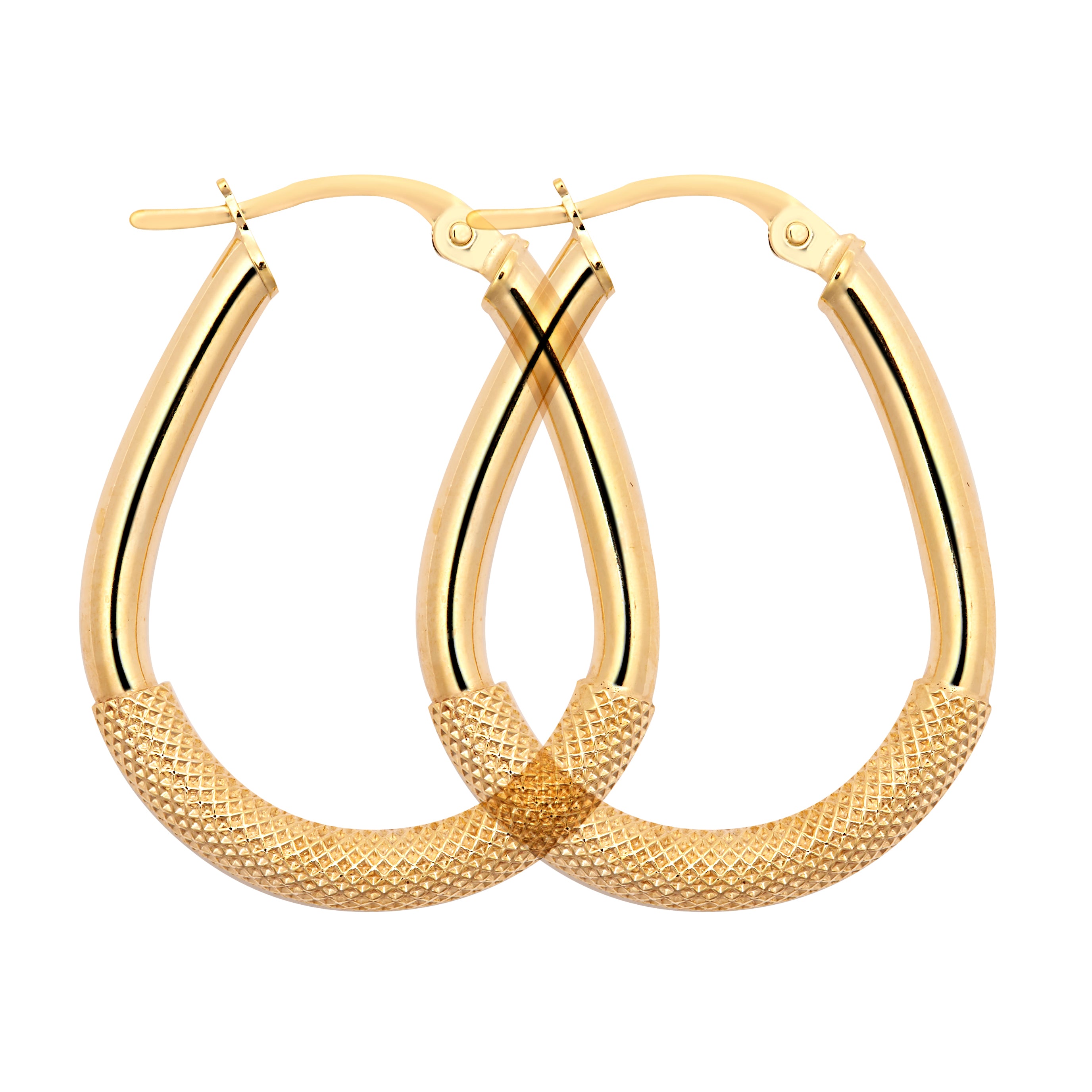 9ct Yellow Plain & Mesh Earrings – Imperial Time