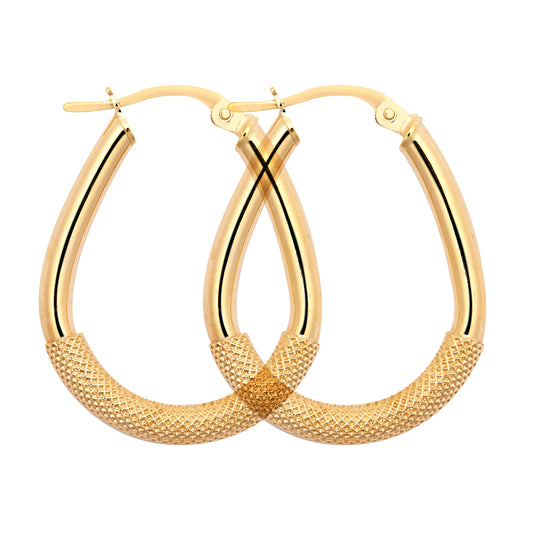 9ct Yellow Plain & Mesh Earrings – Imperial Time
