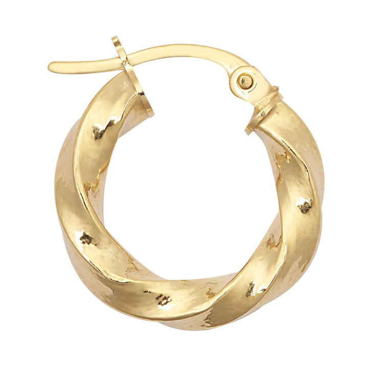9ct Yellow Polished Slight Twist Hoop Earrings – Imperial Time
