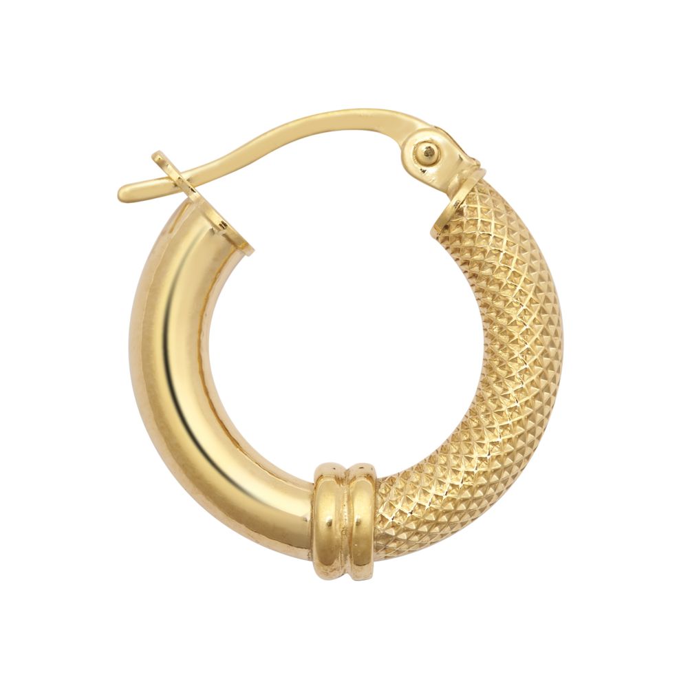 9ct Yellow Polished & Mesh Hoop Earrings – Imperial Time
