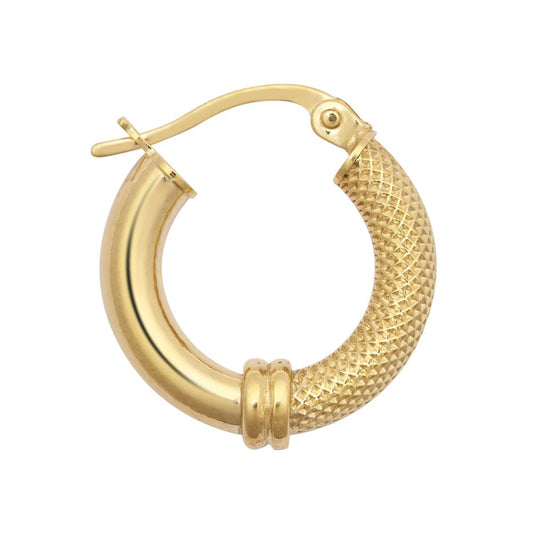 9ct Yellow Polished & Mesh Hoop Earrings – Imperial Time