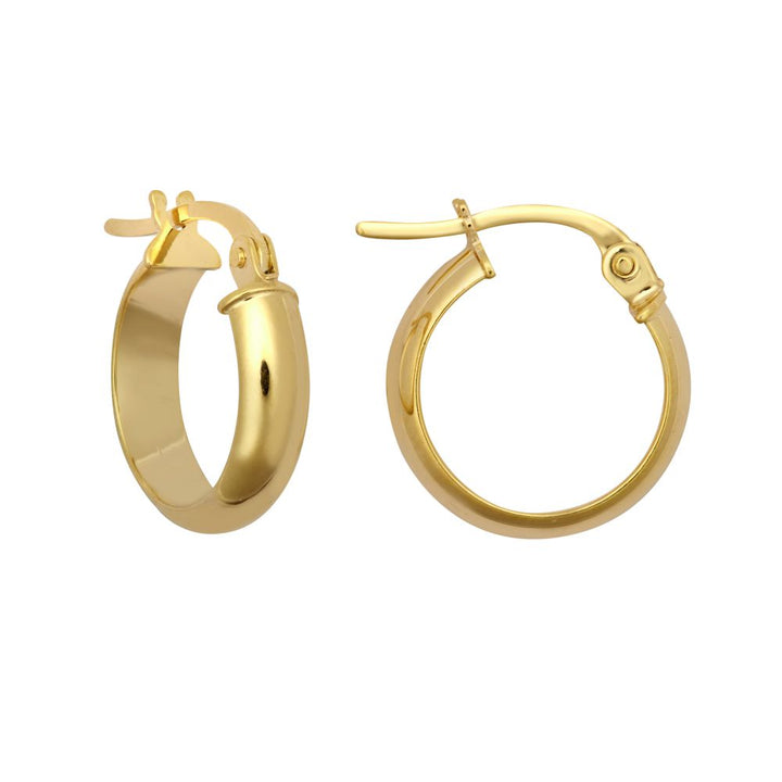 9ct Yellow 3mm Wedding Band Style Hoop Earrings – Imperial Time
