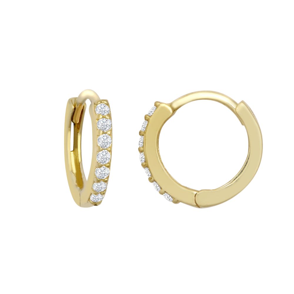9ct Yellow Gold Cubic Zirconia Set 10mm Huggie Earrings – Imperial Time