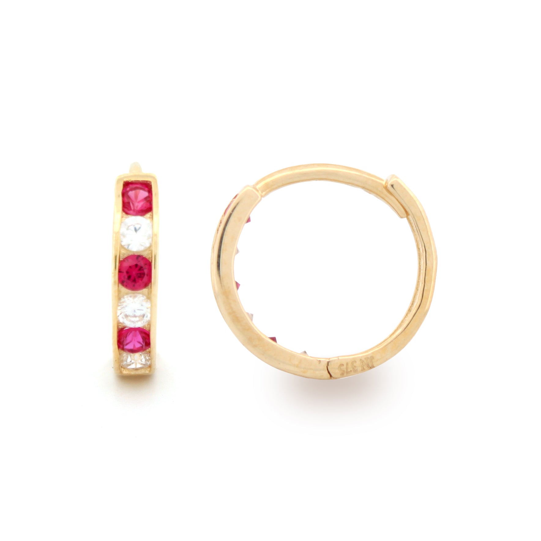 9ct Yellow Ruby & Cubic Zirconia Set Huggie Earrings – Imperial Time