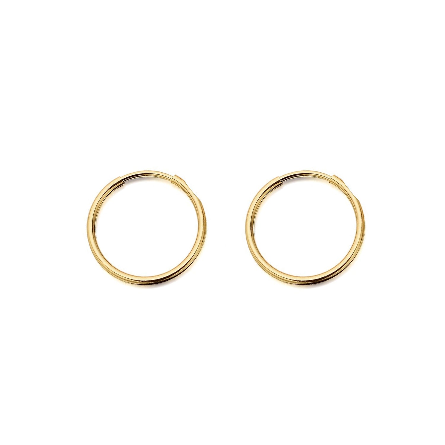 9ct yellow gold plain polished Hoop Earrings – Imperial Time