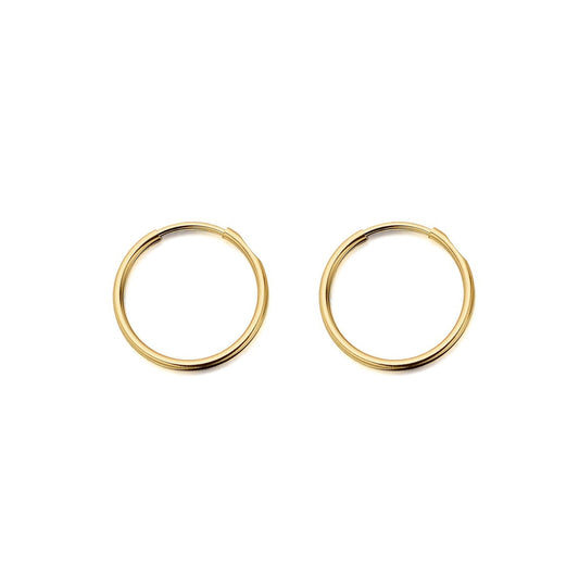 9ct yellow gold plain polished Hoop Earrings – Imperial Time