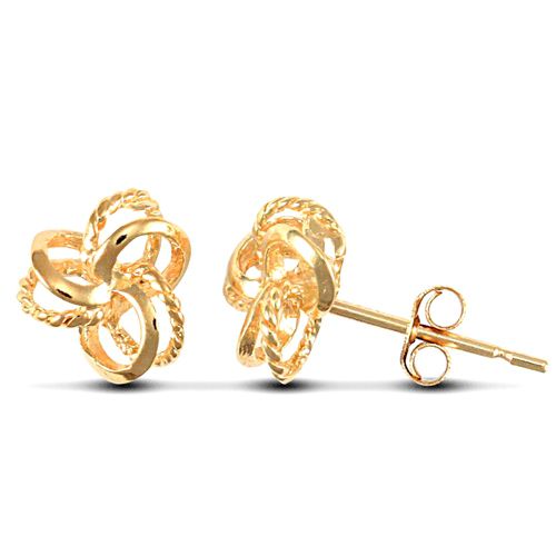 solid 9ct yellow gold hand finished knot design Stud Earrings – Imperial Time