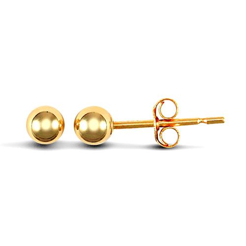 9ct yellow gold 3mm ball Stud Earrings – Imperial Time