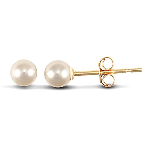 4 - 4.5mm premium quality cultured pearl Stud Earrings with a 9ct yellow gold post and butterfly fitting. – Imperial Time