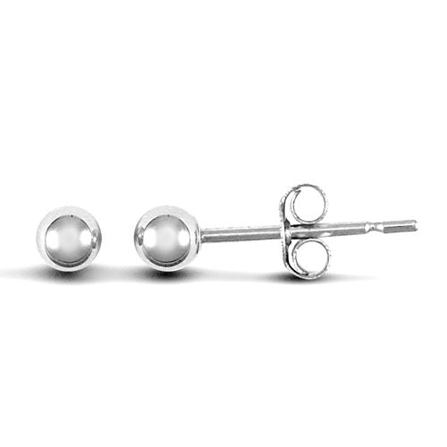 9ct white gold 3mm polished bead Stud Earrings with a post and butterfly fitting. – Imperial Time