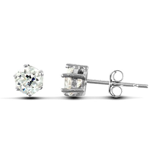 solid 9ct white gold hand finished Stud Earrings claw-set with a 3mm solitaire cubic zirconia stone. – Imperial Time