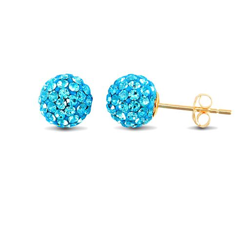 9ct blue tinted sparkling crystal set ball Stud Earrings – Imperial Time