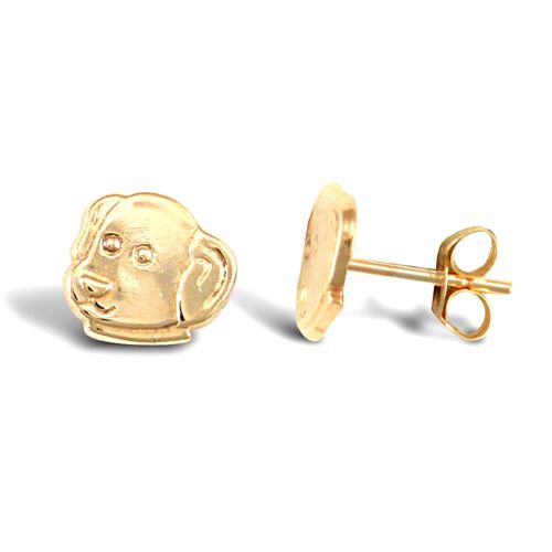 9ct Yellow Dog's Head Stud Earrings – Imperial Time