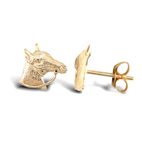 9ct Yellow Horse Head Stud Earrings – Imperial Time