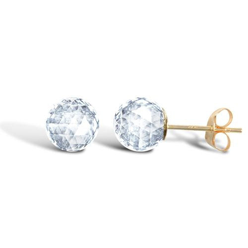 9ct yellow gold Aurora Borealis round stud earrings – Imperial Time