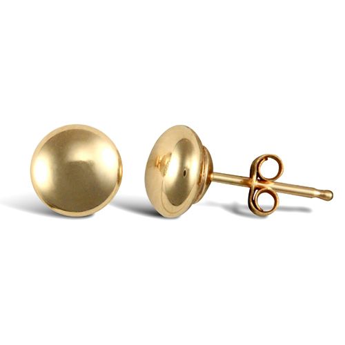 9ct yellow gold polished 6mm domed ball stud earrings – Imperial Time