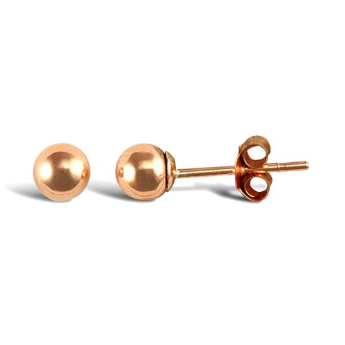 9ct rose gold polished 4mm ball stud earrings – Imperial Time