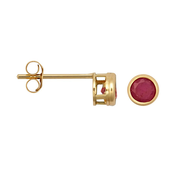 9ct Yellow Rub-over Set Ruby Stud Earrings – Imperial Time