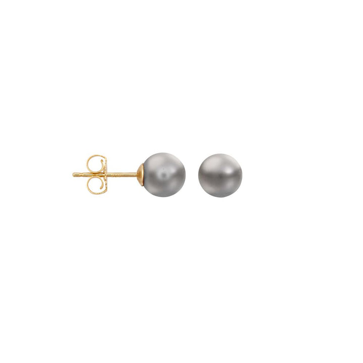 6-7mm premium quality grey cultured pearl Stud Earrings with a 9ct yellow gold post and butterfly fitting. – Imperial Time