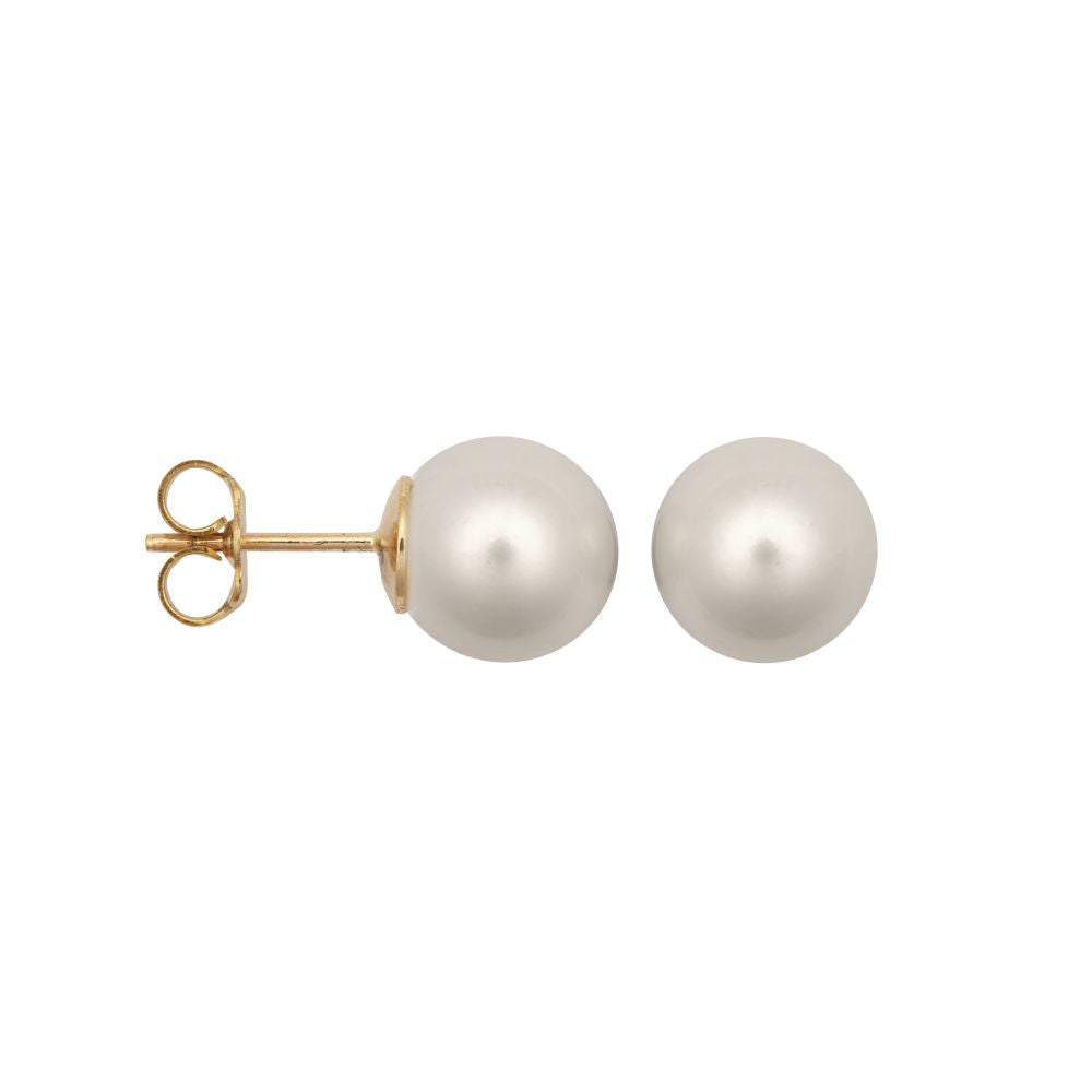 10 - 10.5mm Cultured Pearl Stud Earrings - 9ct Yellow Fittings – Imperial Time