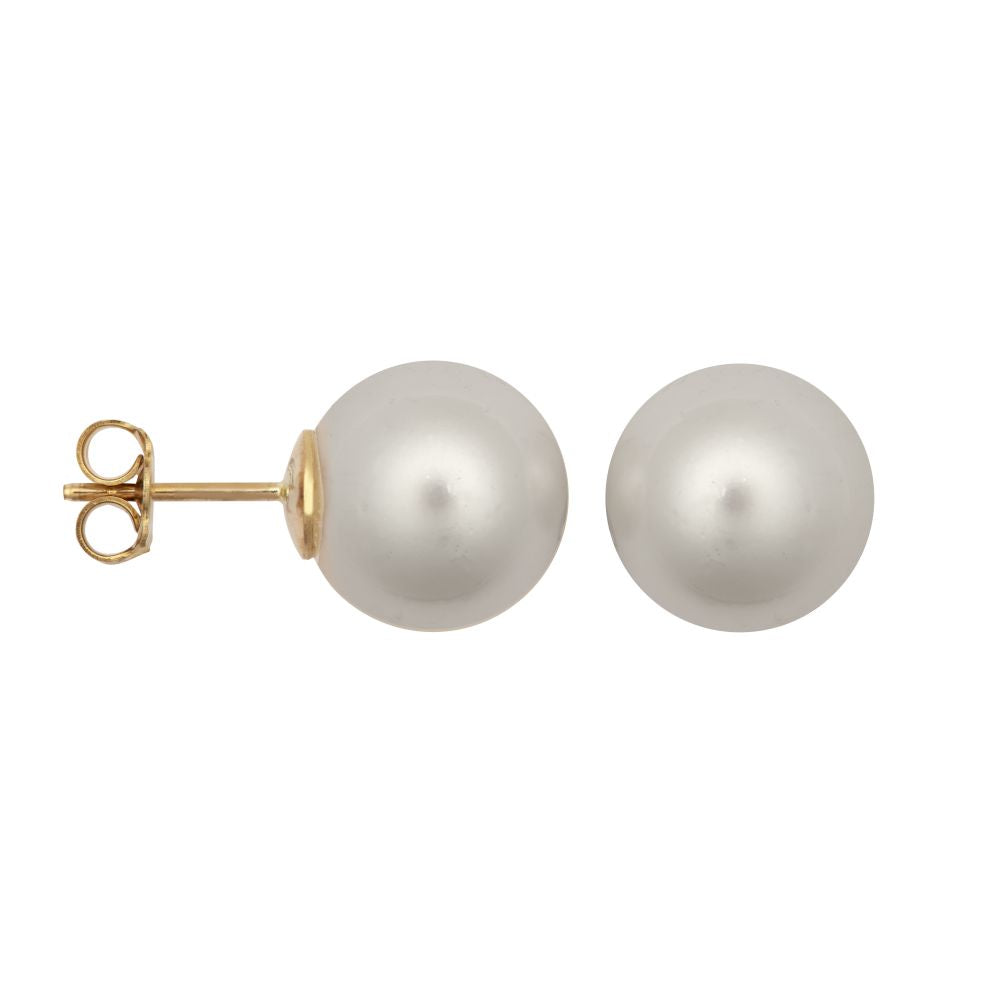 12 - 13mm South Sea Pearl Stud Earrings - 9ct Yellow Fittings – Imperial Time