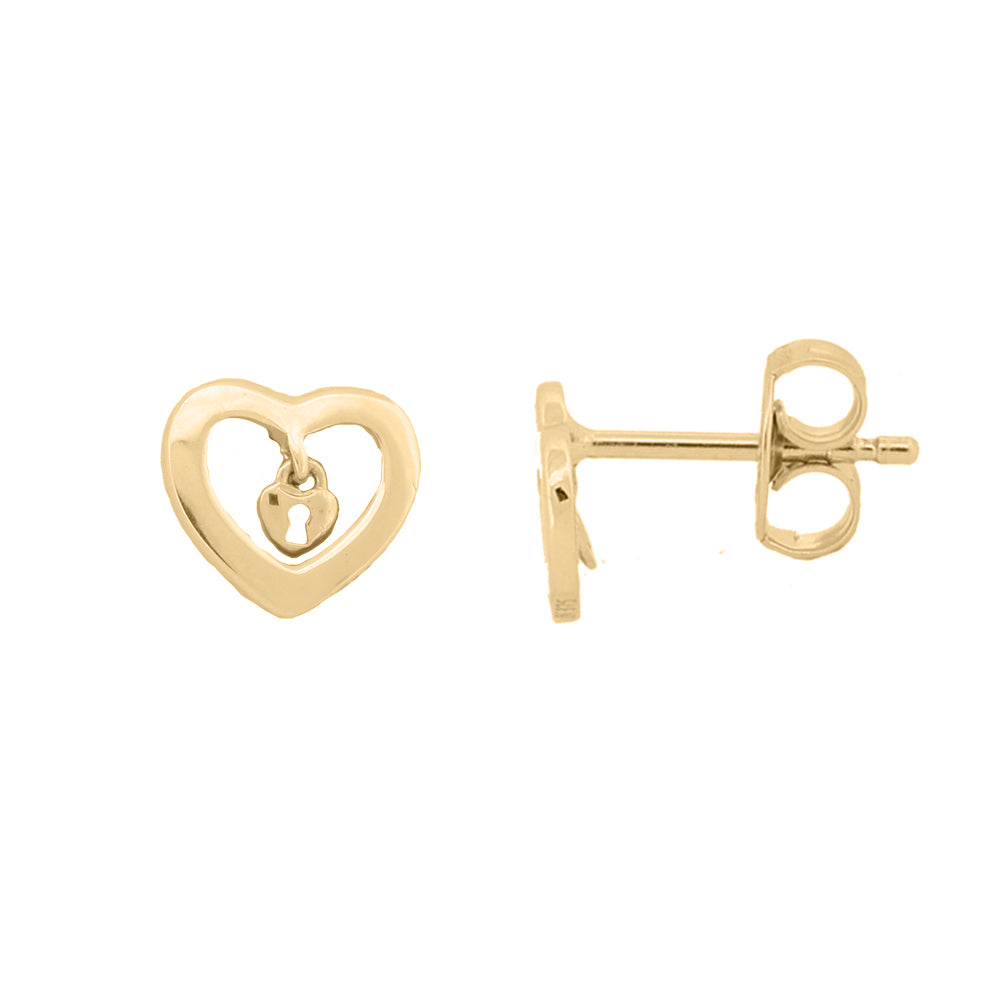 9ct Yellow Gold Heart Stud Earrings – Imperial Time