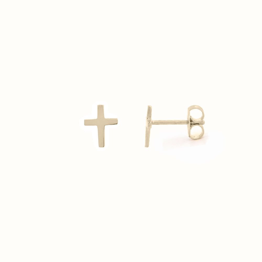 9ct Yellow Gold Cross Studs Earrings – Imperial Time