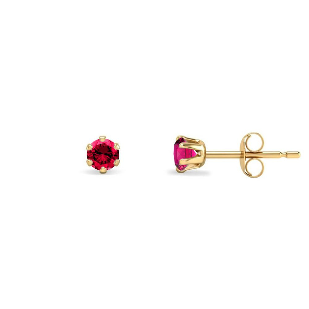 9ct Yellow Gold 3mm Claw-set Hot-pink Cubic Zirconia Studs – Imperial Time