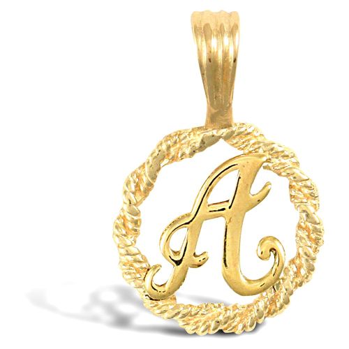 9ct Yellow Gold Rope initial Pendant – Imperial Time