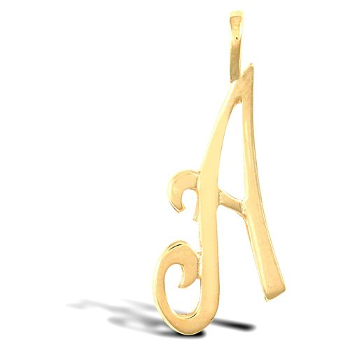 9ct Yellow Gold Polished Script Initial Pendant – Imperial Time