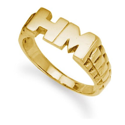 9ct Yellow Gold Initial Blank Ring – Imperial Time