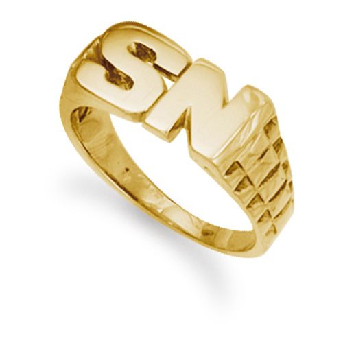 9ct Yellow Gold Initial Blank Ring – Imperial Time