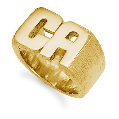 9ct Yellow Gold Initial Blank Ring – Imperial Time