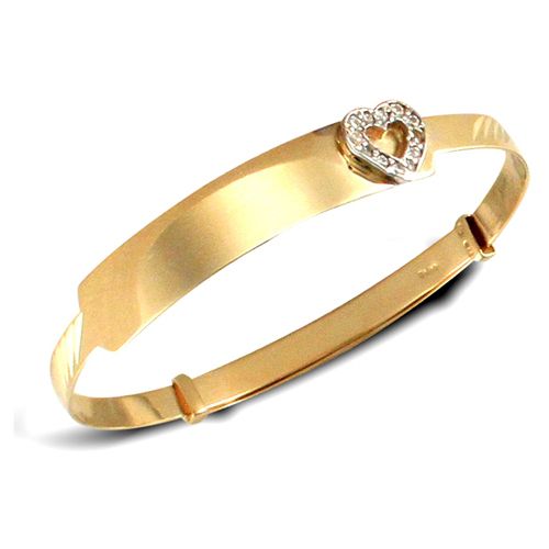 9ct Yellow Gold Childs Cubic Zirconia Expandable Bangle – Imperial Time