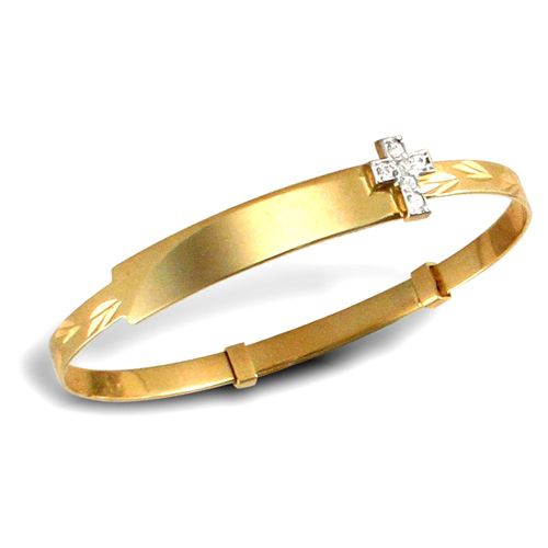 9ct Yellow Gold Childs Cubic Zirconia Expandable Bangle – Imperial Time