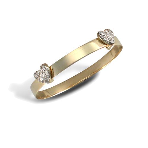 9ct Yellow Gold Childrens / baby Cubic Zirconia Bangle – Imperial Time
