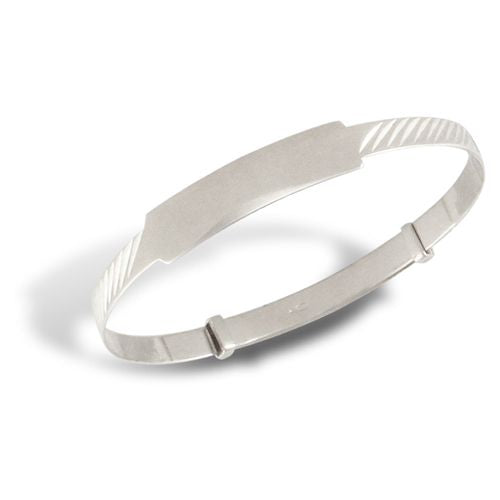 9ct White 3mm Childrens / baby Expanding Id Bangle – Imperial Time