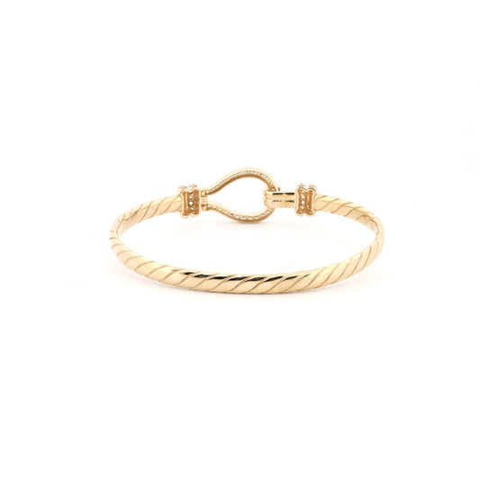 9ct Yellow Cubic Zirconia set child hook bangle