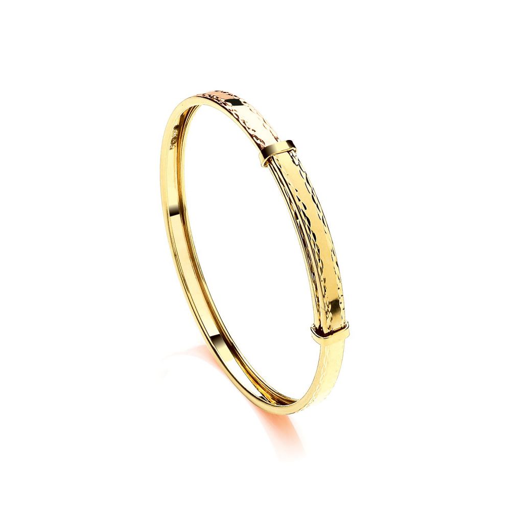 9ct Yellow Gold Childs 3mm Diamond Cut Expandable Bangle – Imperial Time